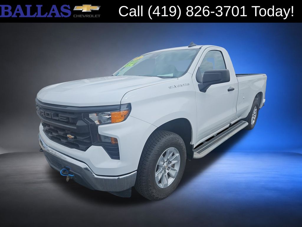 White 2024 Chevrolet Silverado 1500 Pickup Truck Four-Wheel Drive Automatic