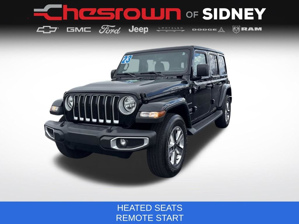 Black Clearcoat 2023 Jeep Wrangler Sahara 4-Door 4WD SUV / Crossover Four-Wheel Drive 8-Speed Automatic