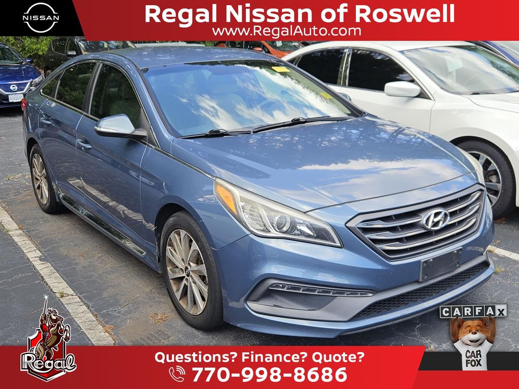 Blue 2015 Hyundai Sonata Sedan Front-Wheel Drive 6-Speed Automatic