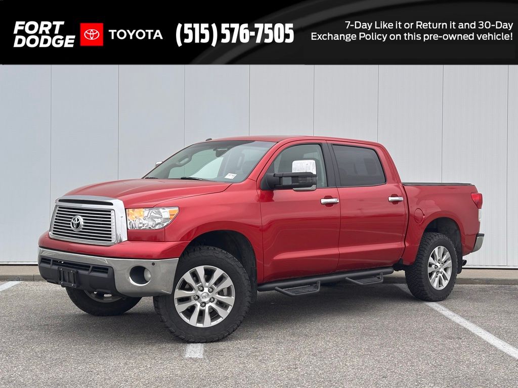 Barcelona Red Metallic 2013 Toyota Tundra Limited CrewMax 5.7L FFV 4WD Pickup Truck Four-Wheel Drive 6-Speed Automatic Overdrive