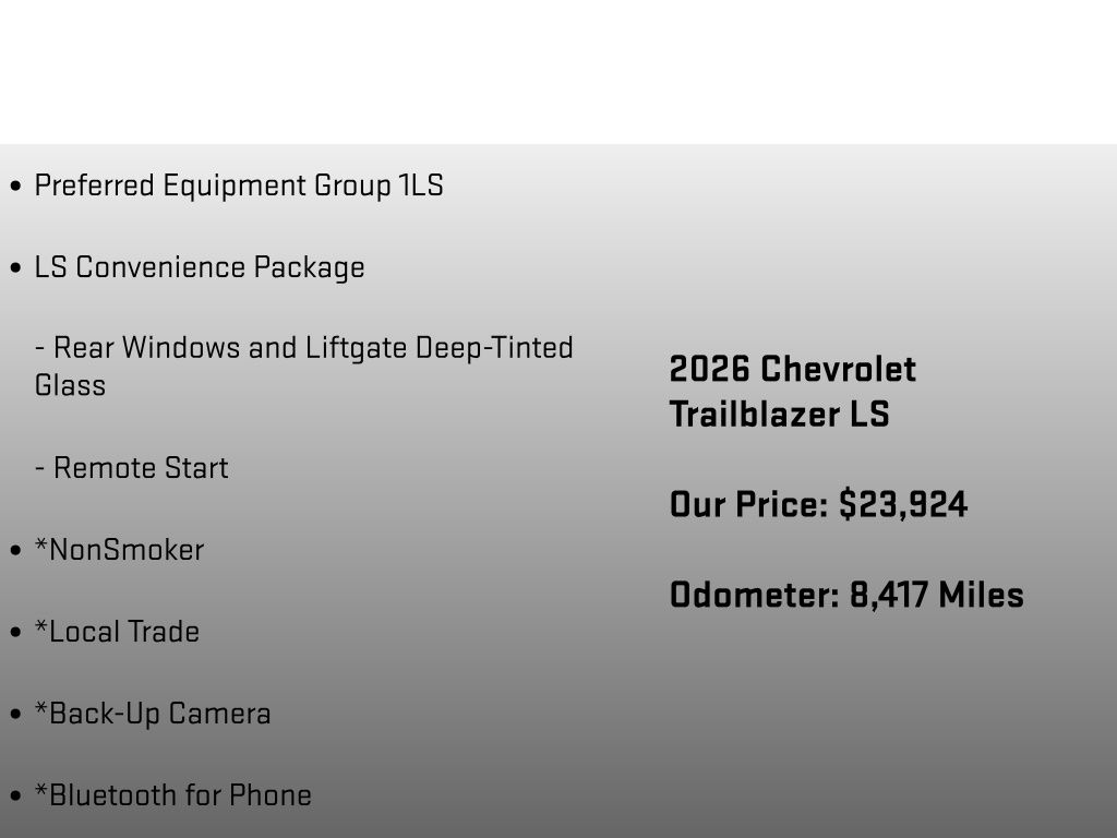 2026 Chevrolet TrailBlazer LS Black at South Hills Kia