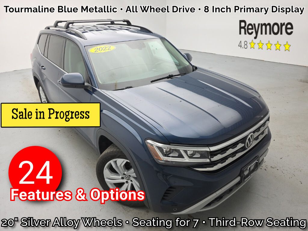 Blue 2022 Volkswagen Atlas SUV / Crossover All-Wheel Drive 8-Speed Automatic