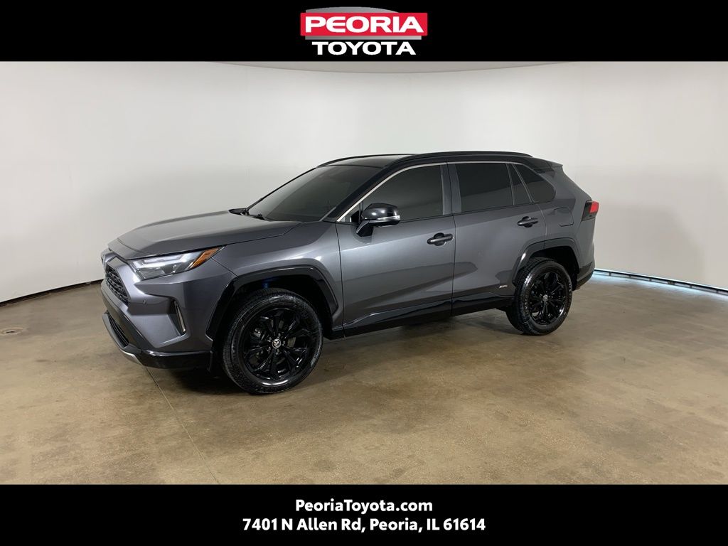 Magnetic Gray Metallic/Midnight Black Metallic 2022 Toyota RAV4 Hybrid XSE AWD SUV / Crossover All-Wheel Drive Continuously Variable Transmission