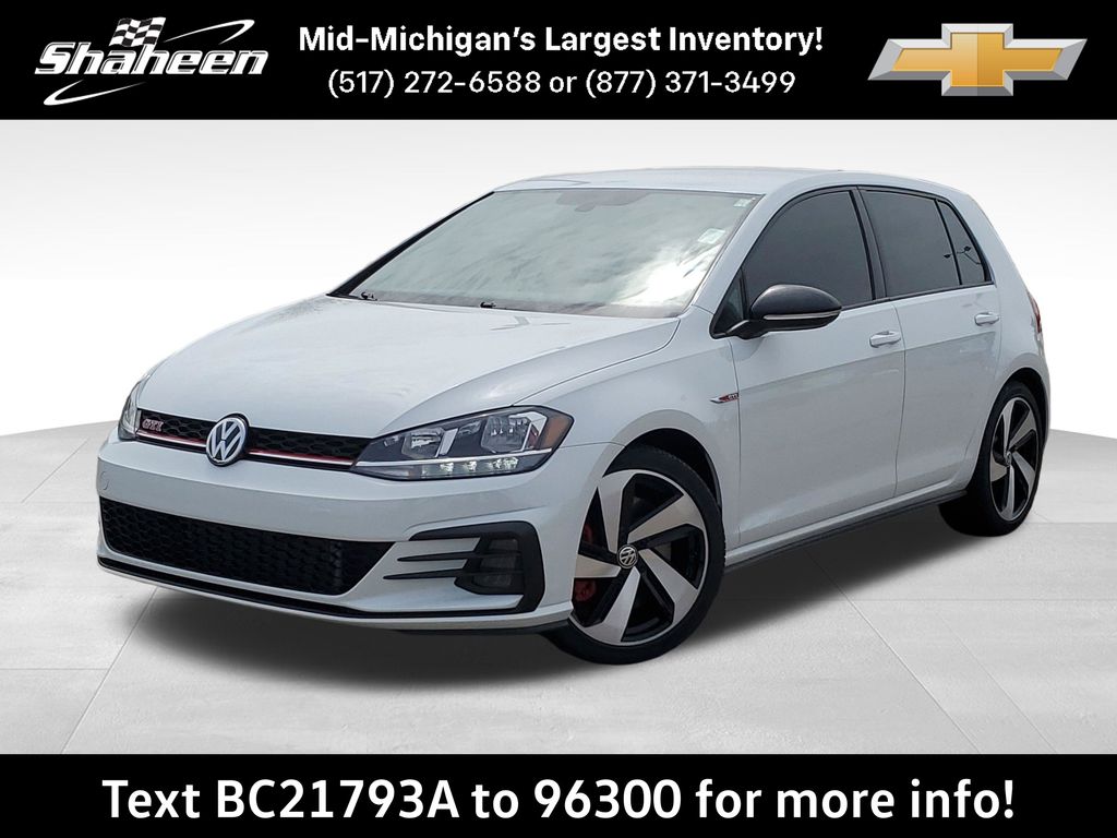 Pure White 2021 Volkswagen Golf GTI Hatchback Front-Wheel Drive 7-Speed Dual Clutch