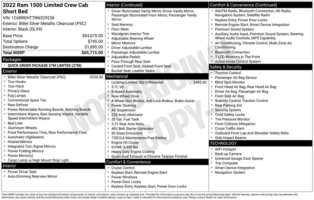 Used Car 2022 Ram 1500  Limited For Sale Under $40,000 In Austin, Texas