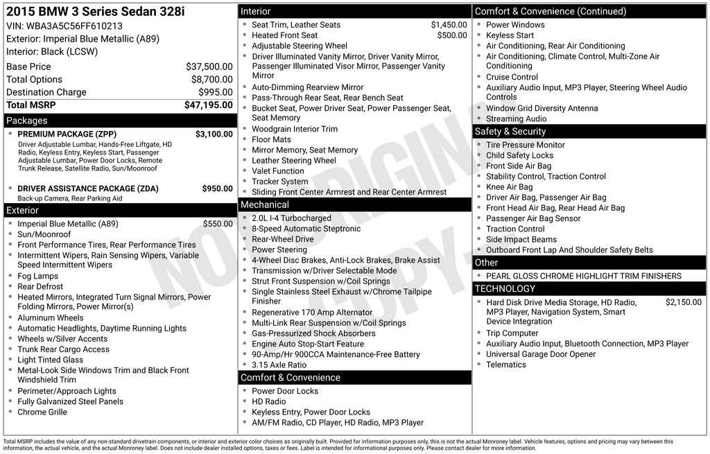 Used Car 2015 Bmw 3 Series  328i For Sale Under $10,000 In Austin, Texas