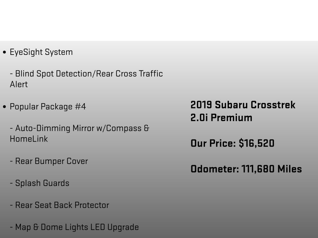 2019 Subaru Crosstrek 2.0i Premium Gray at Carlisle Cadillac Buick GMC