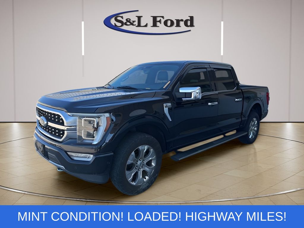Agate Black Metallic 2021 Ford F-150 Platinum SuperCrew 4WD Pickup Truck Four-Wheel Drive Automatic