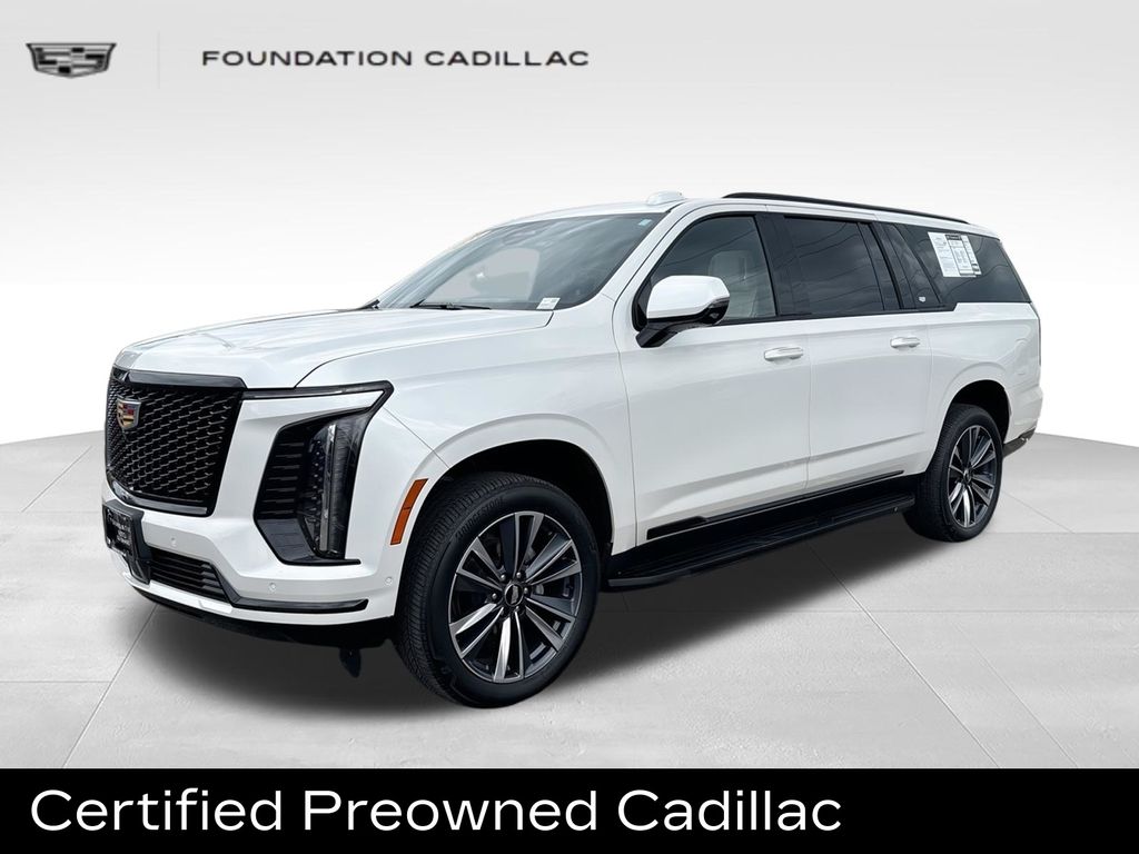 Crystal White Tricoat 2025 Cadillac Escalade ESV SUV / Crossover Four-Wheel Drive Automatic