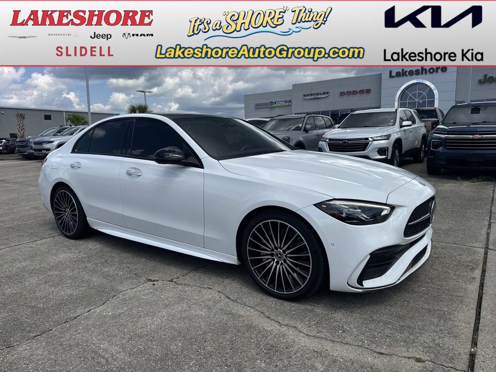 White 2023 Mercedes-Benz C-Class Sedan Rear-Wheel Drive 9-Speed Automatic