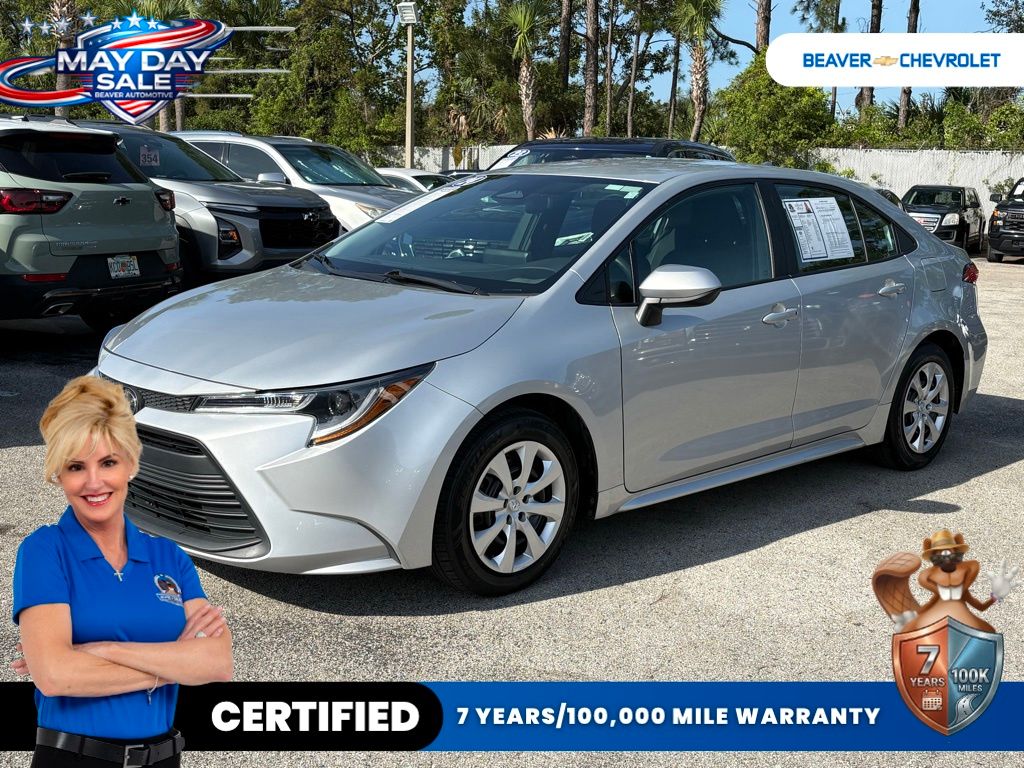 Classic Silver Metallic 2024 Toyota Corolla LE FWD Sedan Front-Wheel Drive Continuously Variable Transmission