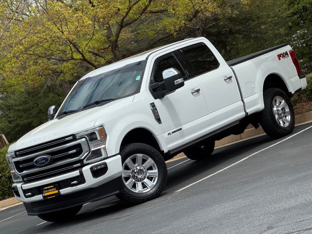 White 2020 Ford F-350 Super Duty Platinum Crew Cab 4WD Pickup Truck Four-Wheel Drive Automatic