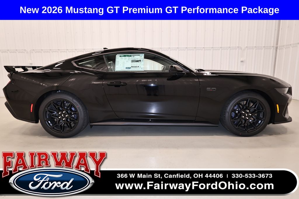 Shadow Black 2026 Ford Mustang GT Premium Fastback RWD Coupe Rear-Wheel Drive Automatic