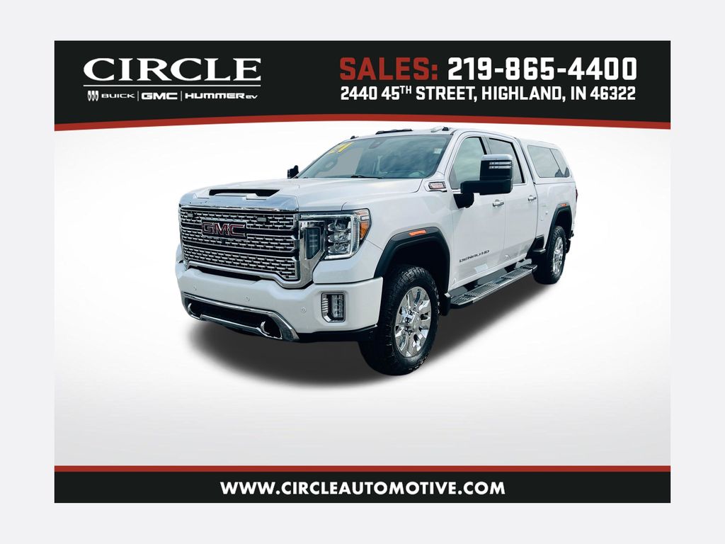 White Frost Tricoat 2021 GMC Sierra 2500HD Denali Crew Cab 4WD Pickup Truck Four-Wheel Drive Automatic