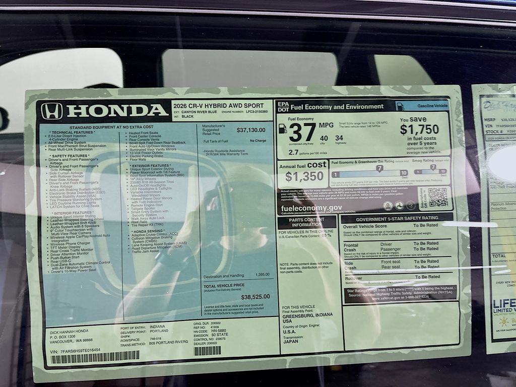 2026 Honda CR-V Hybrid Sport