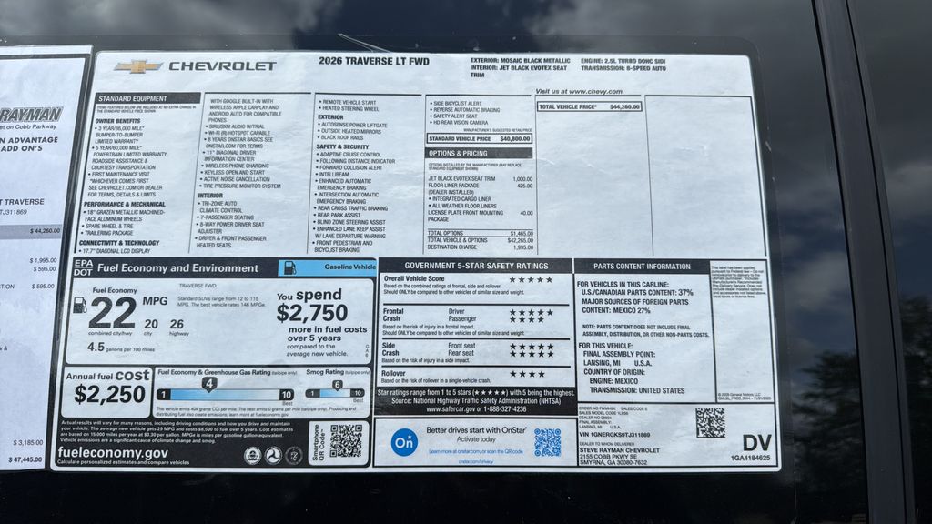 New 2026 Chevrolet Traverse LT 4D Sport Utility