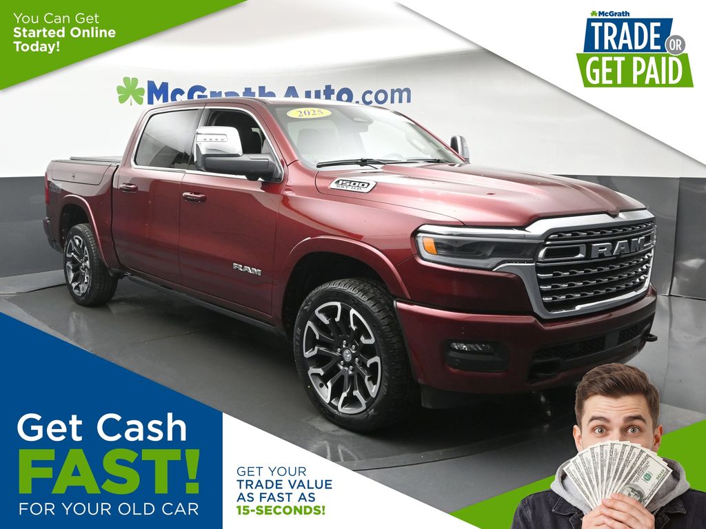 Delmonico Red Pearlcoat 2025 RAM 1500 Pickup Truck Four-Wheel Drive 8-Speed Automatic