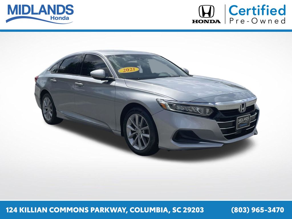 Silver Metallic 2021 Honda Accord Sedan Front-Wheel Drive Continuously Variable Transmission