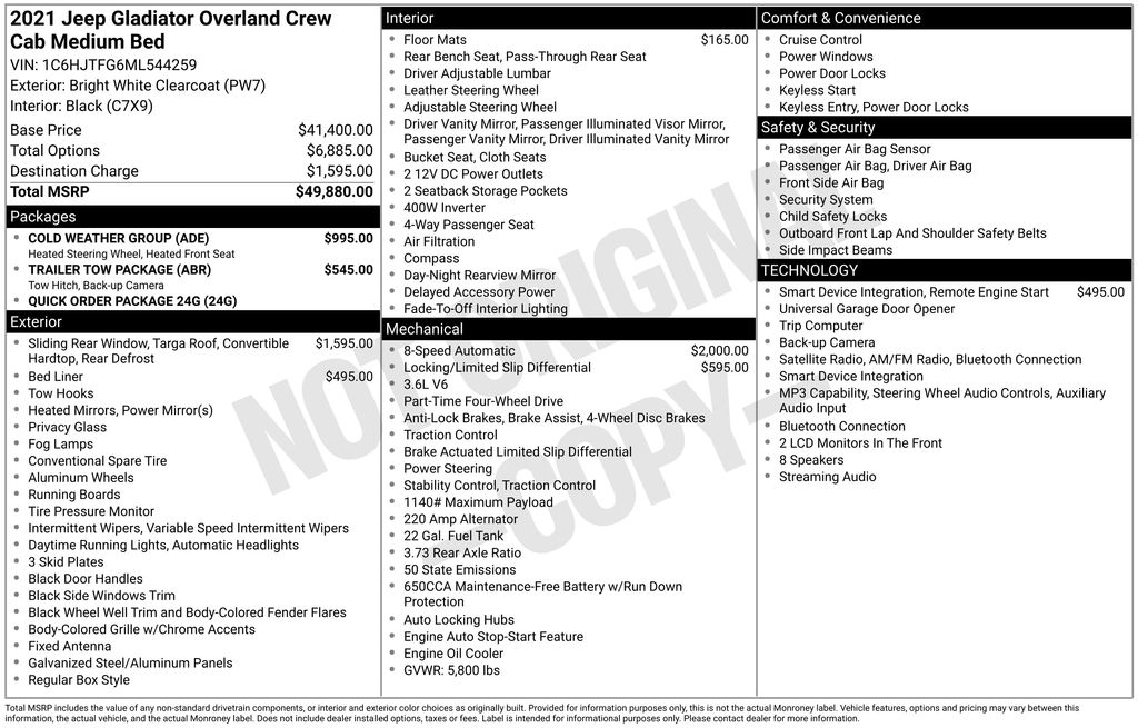 2021 Jeep Gladiator Overland's photo