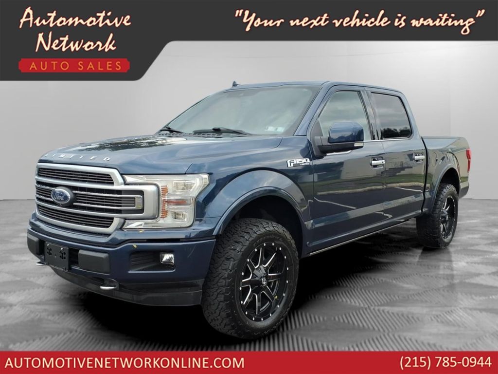Blue 2018 Ford F-150 Pickup Truck Four-Wheel Drive Automatic