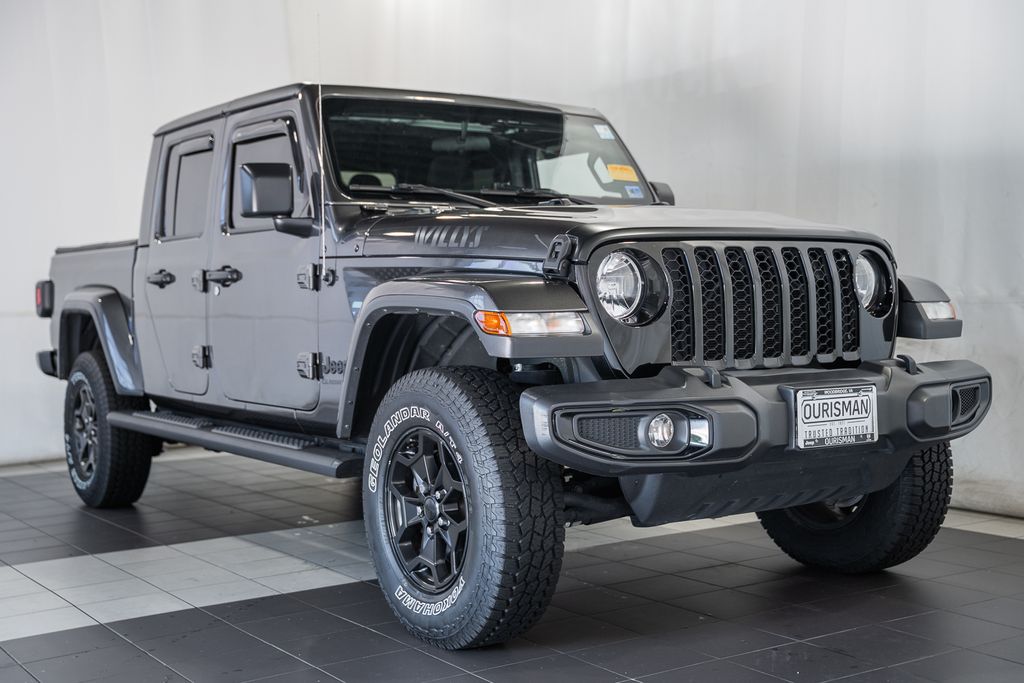 Gray (Granite Crystal Metallic Clearcoat) 2021 Jeep Gladiator Pickup Truck Four-Wheel Drive 8-Speed Automatic