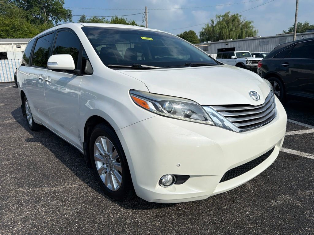 White (Blizzard Pearl) 2015 Toyota Sienna Minivan All-Wheel Drive 6-Speed Automatic Overdrive