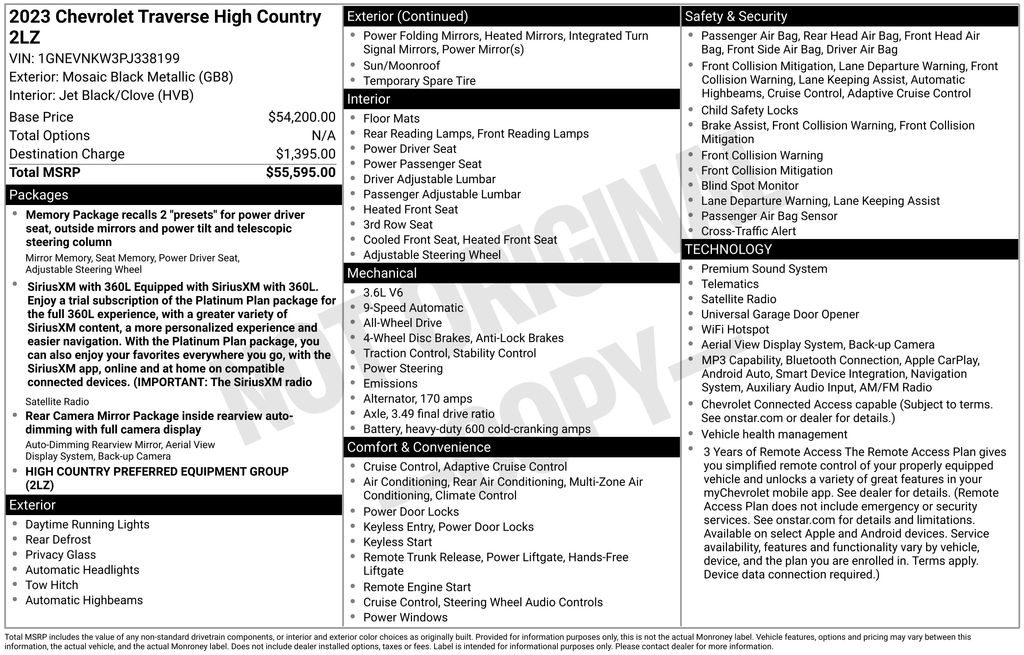 2023 Chevrolet Traverse High Country AWD