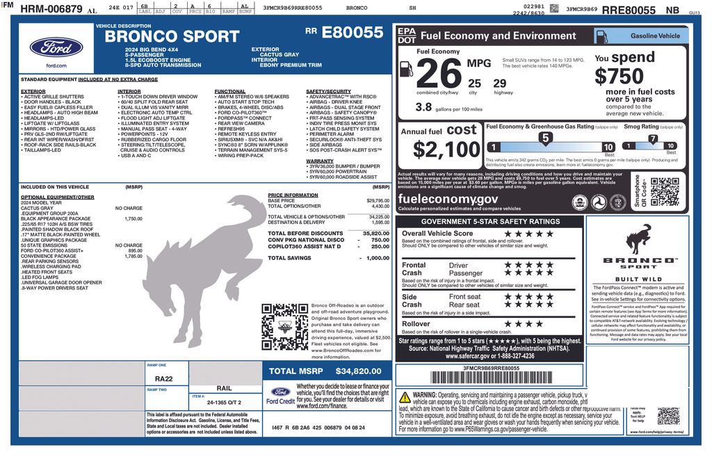 Certified Used 2024 Green Ford Big Bend image 5