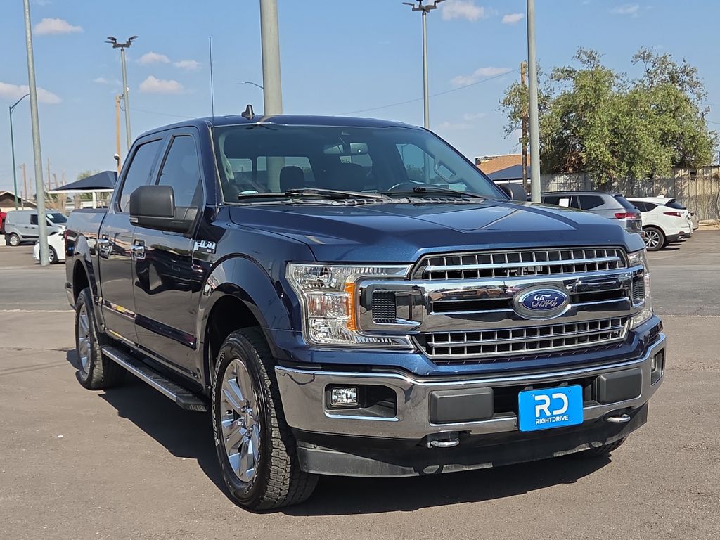 Blue 2020 Ford F-150 Pickup Truck Four-Wheel Drive Automatic