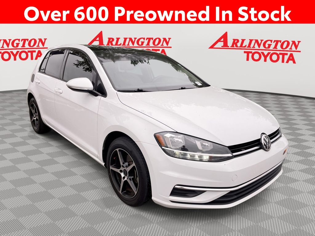 Pure White 2021 Volkswagen Golf TSI FWD Hatchback Front-Wheel Drive 8-Speed Automatic