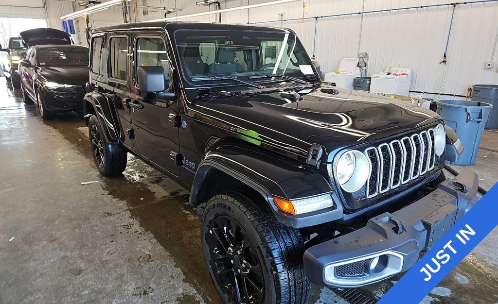 Black Clearcoat 2025 Jeep Wrangler 4xe Sahara 4WD SUV / Crossover Four-Wheel Drive 8-Speed Automatic
