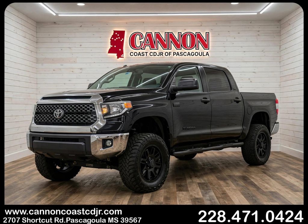 Midnight Black Metallic 2021 Toyota Tundra SR5 CrewMax 4WD Pickup Truck Four-Wheel Drive 6-Speed Automatic