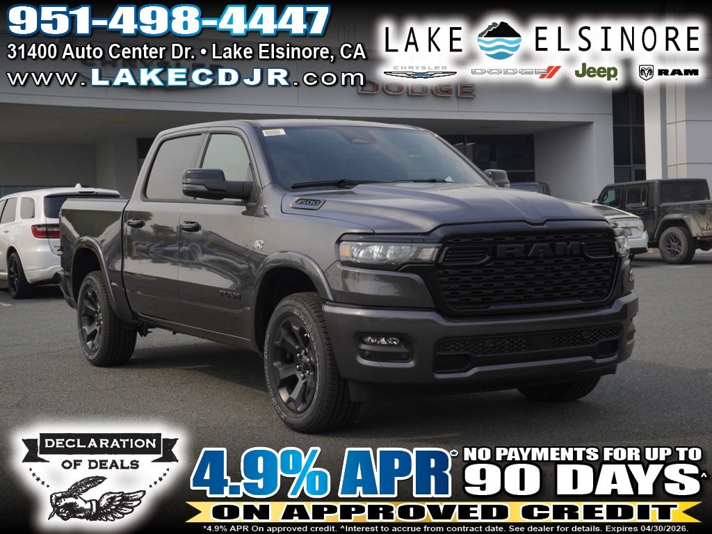 Gray (Granite Crystal Metallic Clearcoat) 2026 RAM 1500 Big Horn Crew Cab 4WD Pickup Truck Four-Wheel Drive 8-Speed Automatic