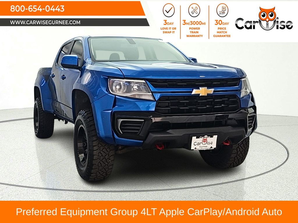 Bright Blue Metallic 2021 Chevrolet Colorado Pickup Truck Four-Wheel Drive 8-Speed Automatic