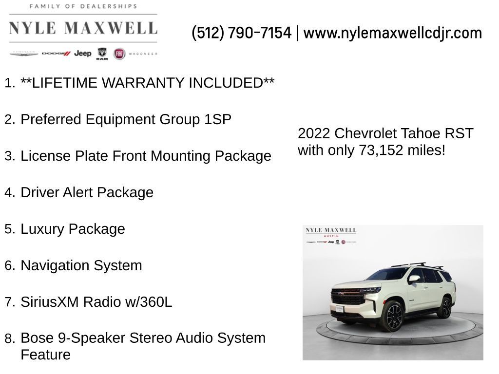 Used Car 2022 Chevrolet Tahoe  Rst For Sale Under $60,000 In Austin, Texas