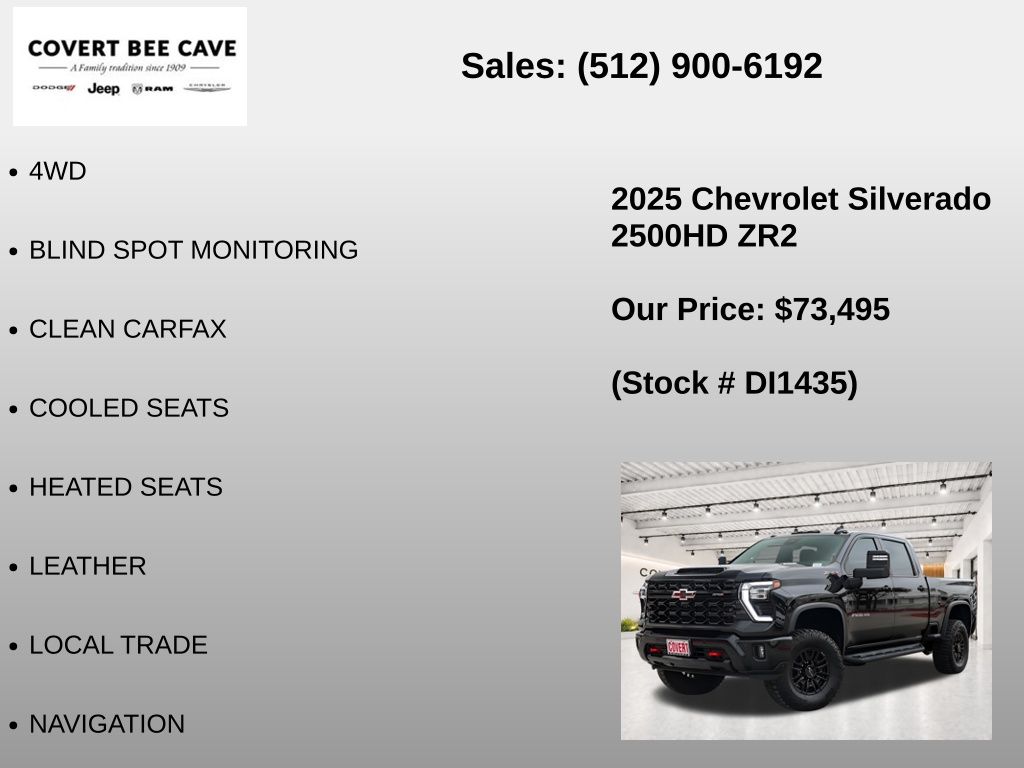 Used Car 2025 Chevrolet Silverado 2500hd  Zr2 For Sale Under $80,000 In Austin, Texas