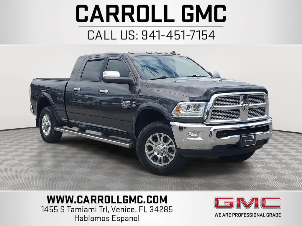Gray (Granite Crystal Metallic Clearcoat) 2018 RAM 3500 Laramie Mega Cab 4WD Pickup Truck Four-Wheel Drive 6-Speed Automatic