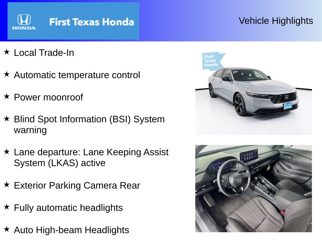 Used Car 2025 Honda Accord Hybrid  Sport For Sale Under $30,000 In Austin, Texas