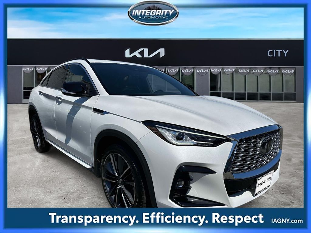 Radiant White 2025 INFINITI QX55 Luxe AWD SUV / Crossover All-Wheel Drive Continuously Variable Transmission