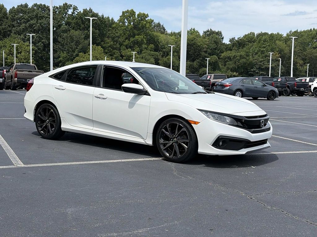 Platinum White Pearl 2020 Honda Civic Sedan Front-Wheel Drive 6-Speed Manual
