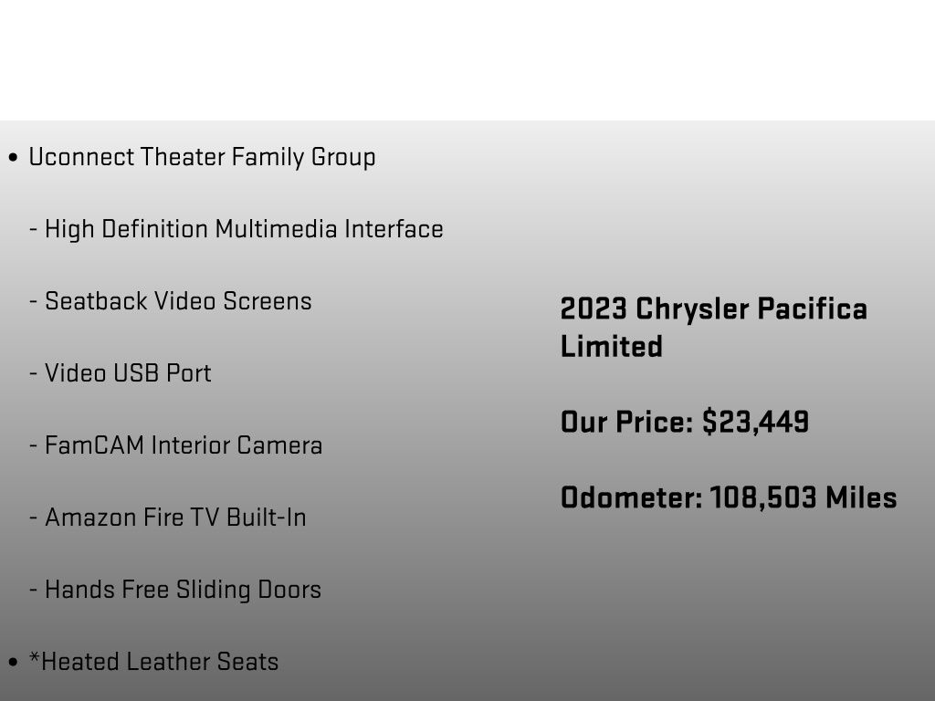 2023 Chrysler Pacifica Limited White at Klick Lewis Buick Chevrolet