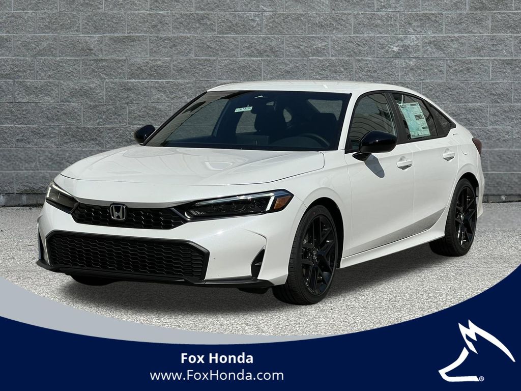 Platinum White Pearl 2026 Honda Civic Sedan Front-Wheel Drive Continuously Variable Transmission