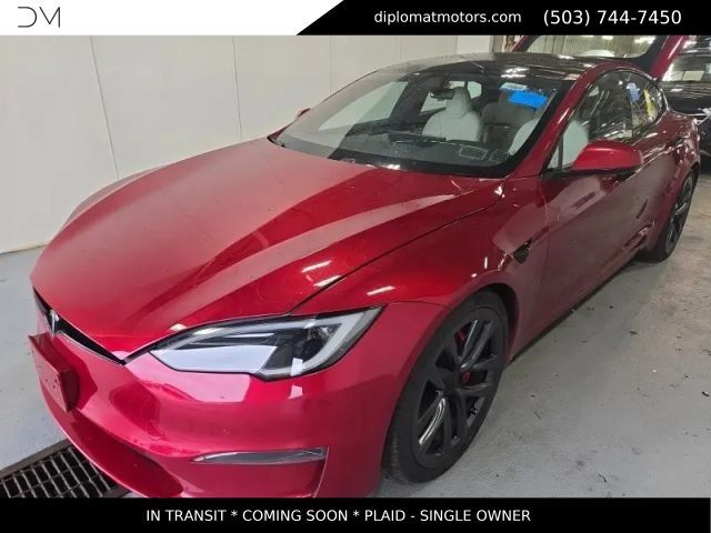 Red Multi-Coat 2023 Tesla Model S Sedan All-Wheel Drive 1-Speed Automatic