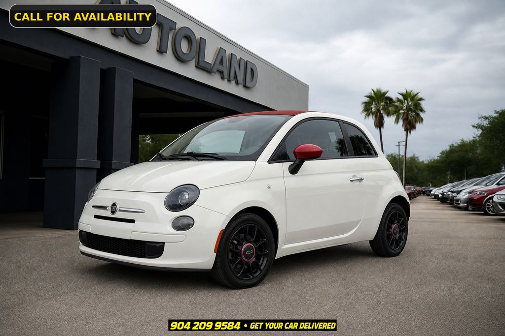 Bianco (White) 2015 FIAT 500 Hatchback Front-Wheel Drive 6-Speed Automatic