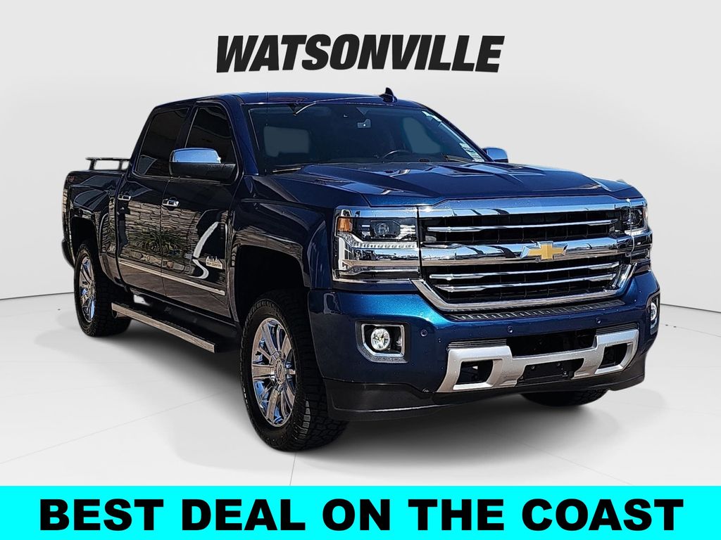 Deep Ocean Blue Metallic 2017 Chevrolet Silverado 1500 High Country Crew Cab 4WD Pickup Truck Four-Wheel Drive 8-Speed Automatic Overdrive