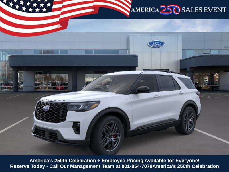 Space White Metallic 2026 Ford Explorer SUV / Crossover All-Wheel Drive Automatic