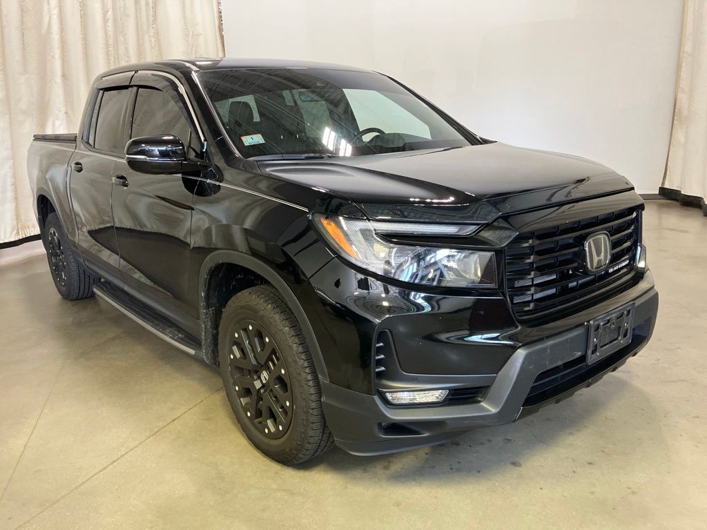 Crystal Black Pearl 2022 Honda Ridgeline Pickup Truck All-Wheel Drive 9-Speed Automatic