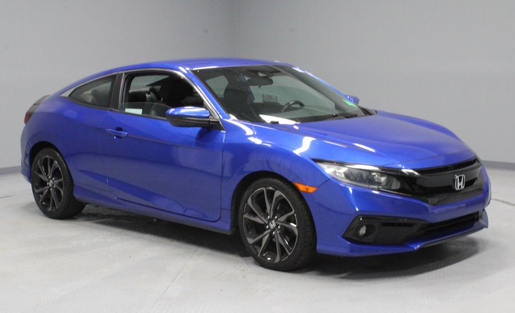 Aegean Blue Metallic 2020 Honda Civic Coupe Front-Wheel Drive Continuously Variable Transmission