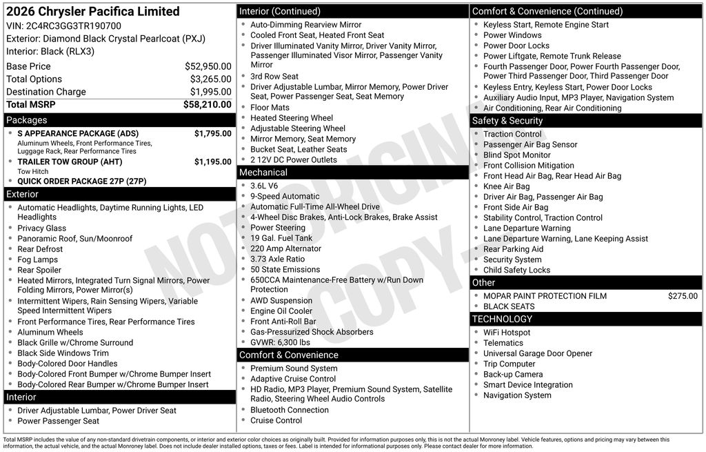 New 2026 Black Chrysler Limited image 5