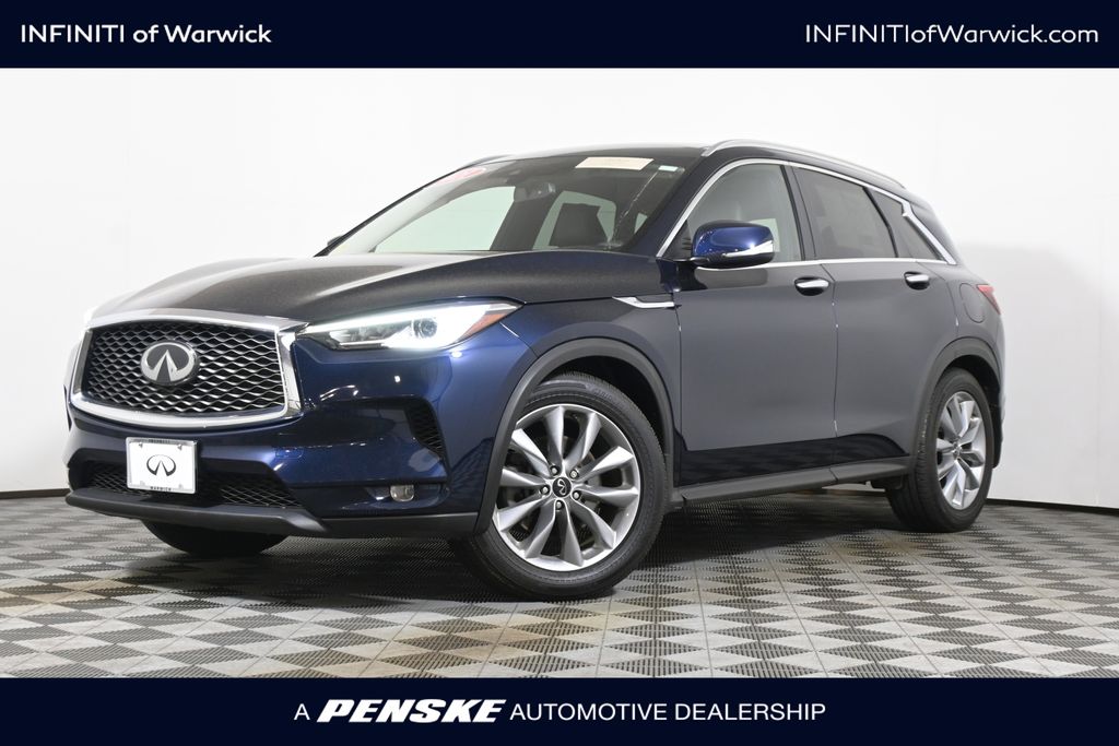 Hermosa Blue 2021 INFINITI QX50 Luxe AWD SUV / Crossover All-Wheel Drive Continuously Variable Transmission